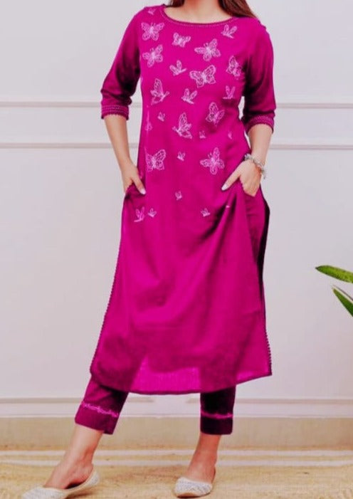 Fluffy Moments Cotton kurti Set