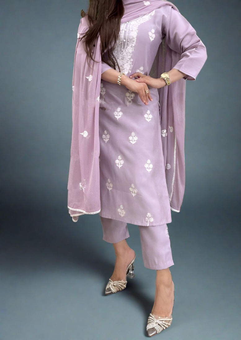 Lavender Dreams Rayon Kurti Set