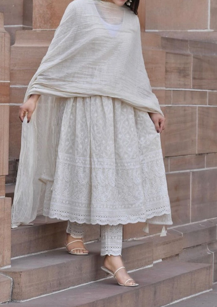 Winsome Cotton Chikankari kurti