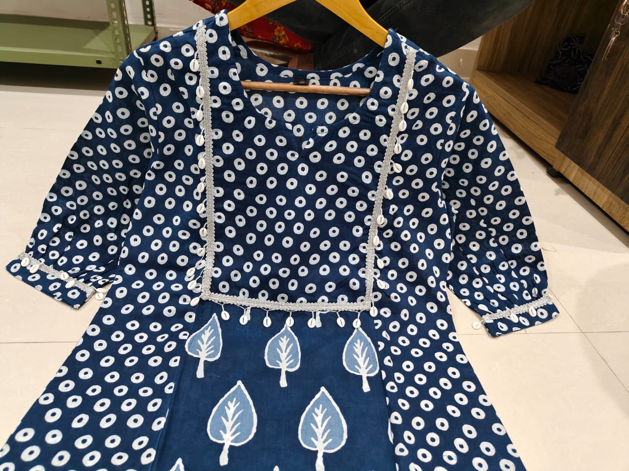 Kinda! Its Blue Cotton Kurti Set