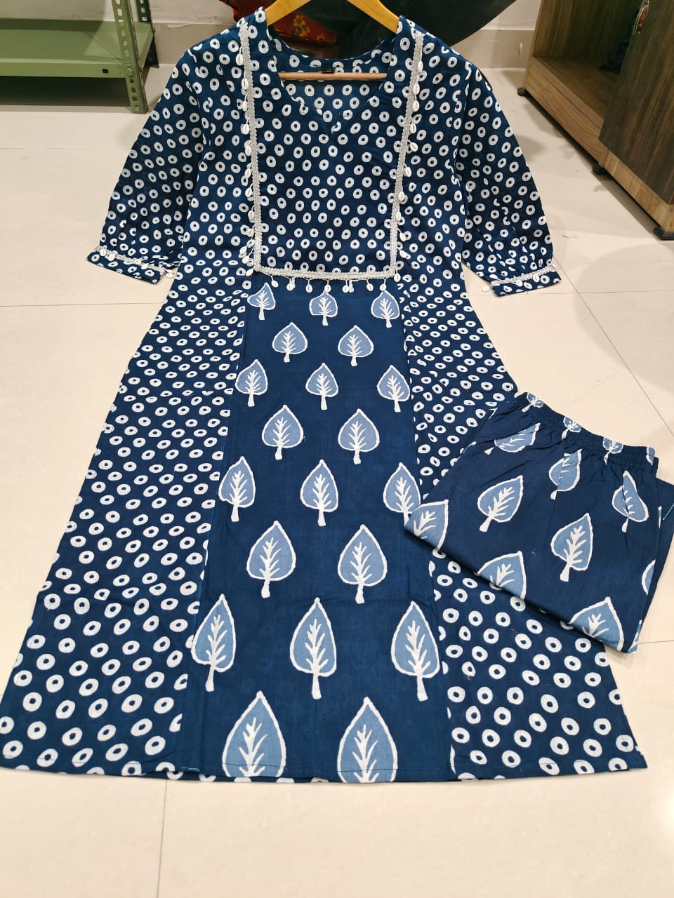 Kinda! Its Blue Cotton Kurti Set