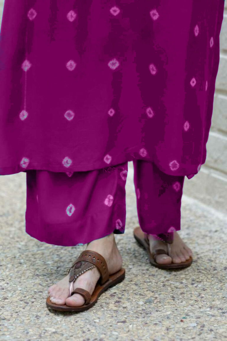 Purple Glam Cotton Kurti Set