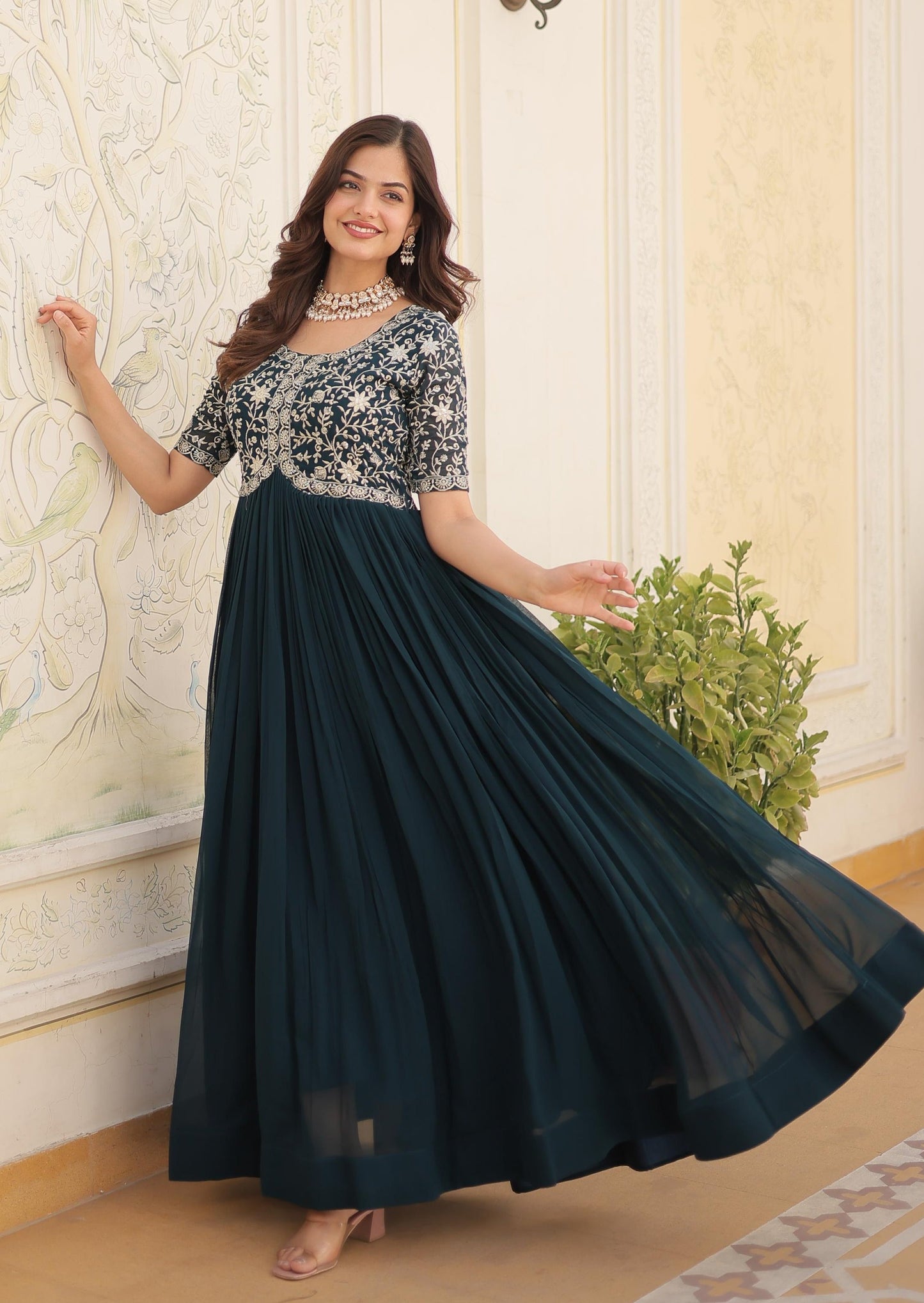 Queen Of Gems Georgette Gown