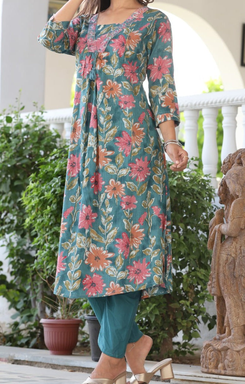 Stone To Break Cotton Kurti Set