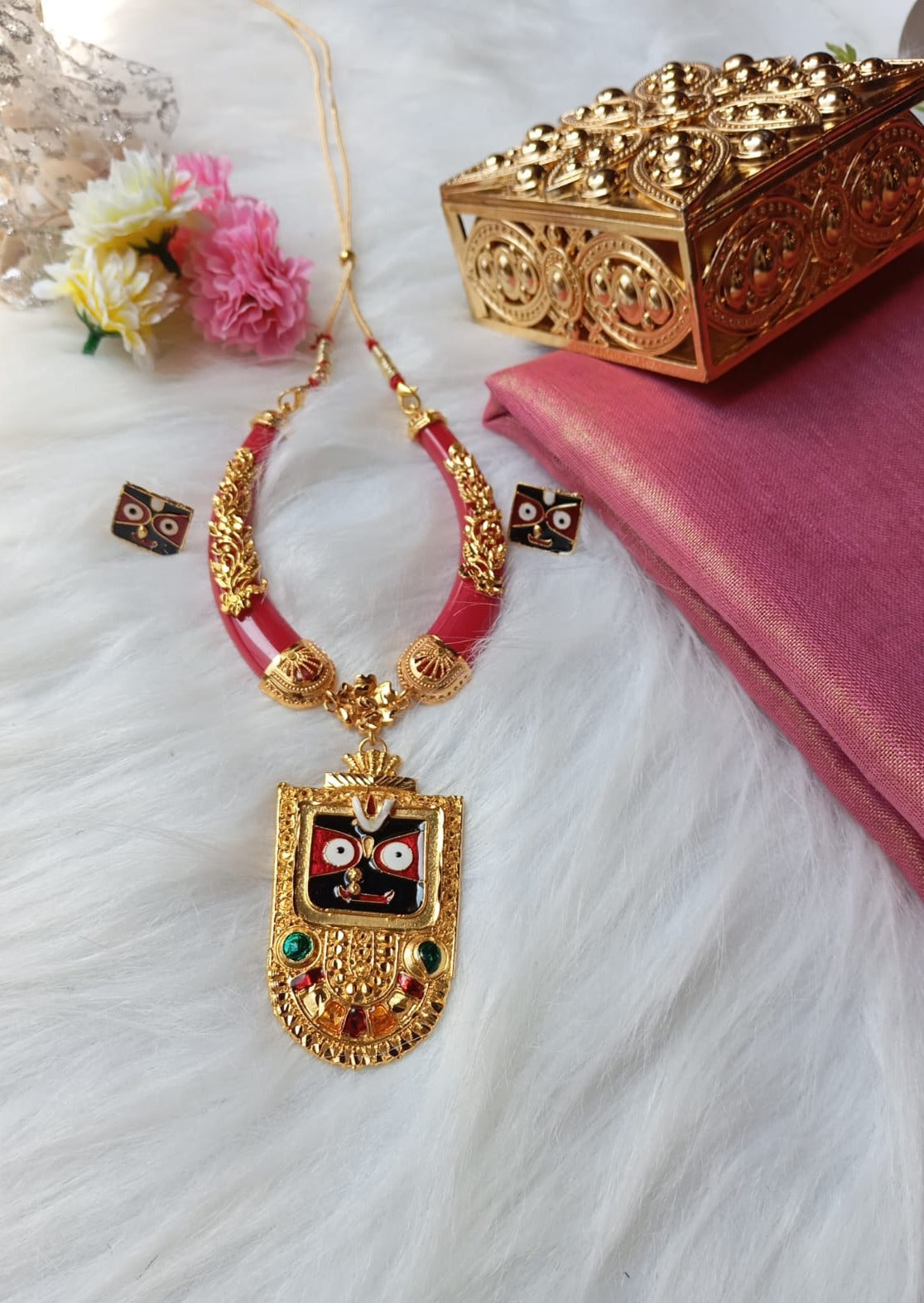 Rath Special (Gold Plated Prabhu Jagannath Necklace Set)