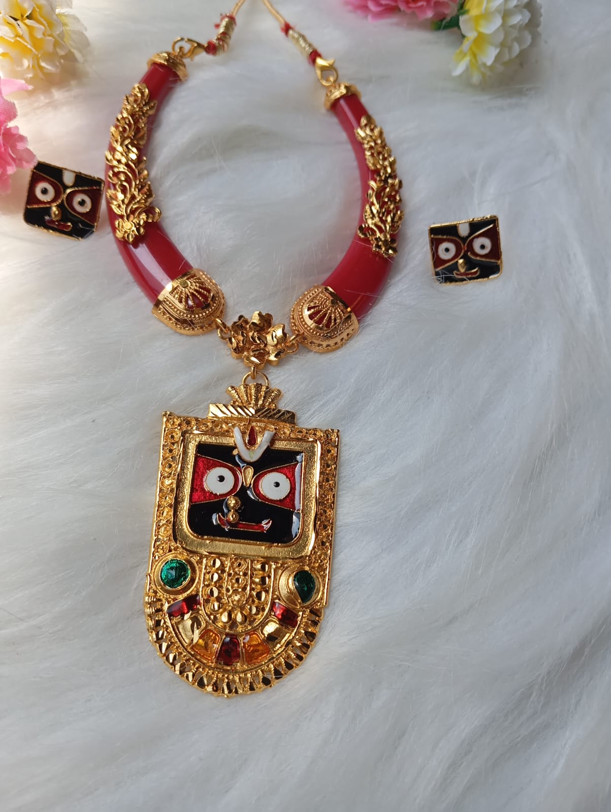 Rath Special (Gold Plated Prabhu Jagannath Necklace Set)