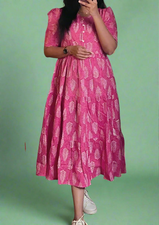 Charming Rosa Pink Cotton Gown