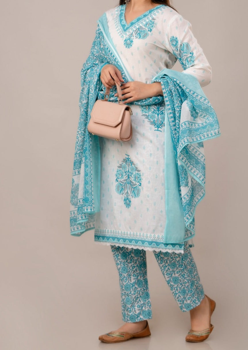 Rainswept Days Cotton Kurti Set