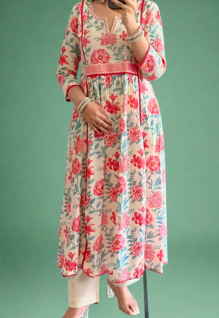 A Song A Day Cotton Kurti Set