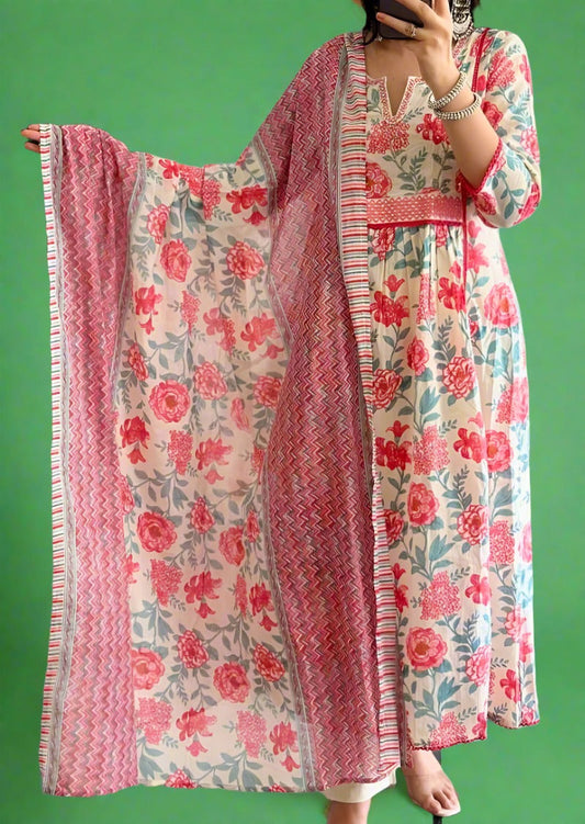 A Song A Day Cotton Kurti Set