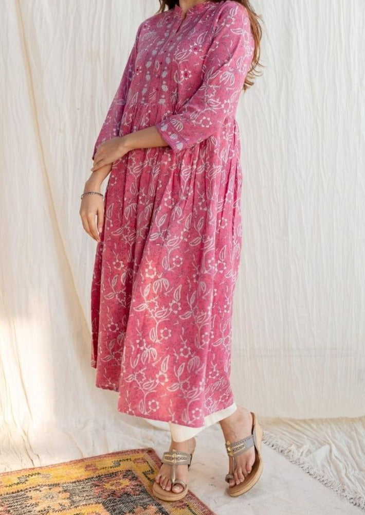 Ordinary Leaf Rayon Kurti Set