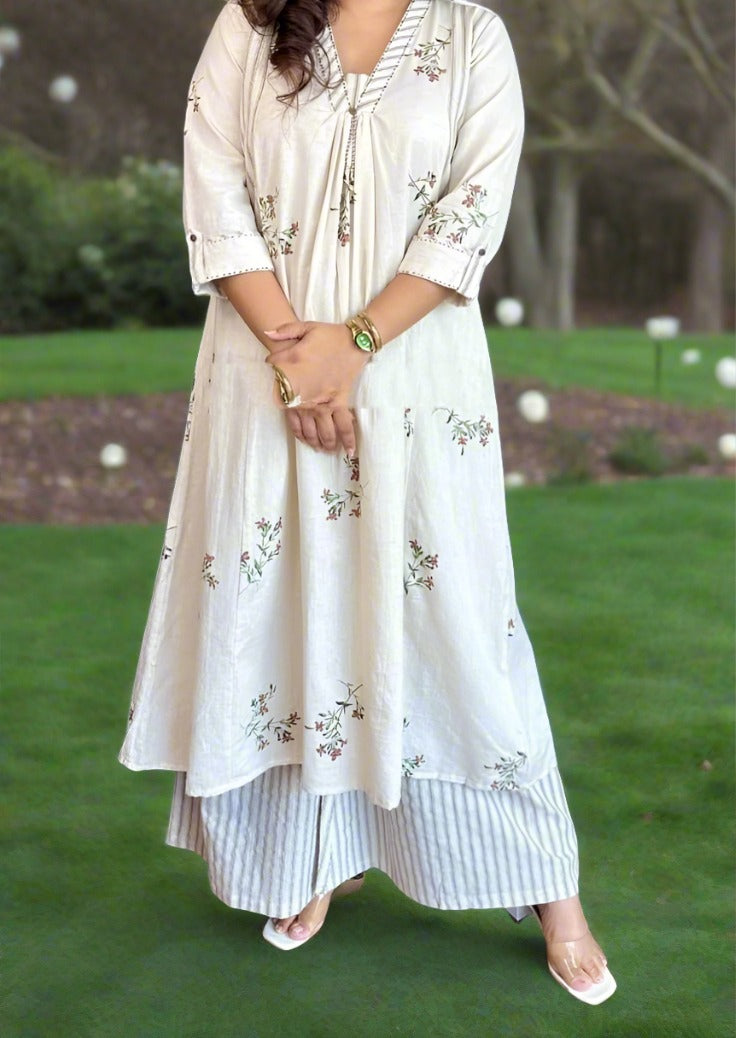 Wrapped In White Cotton Kurti Set