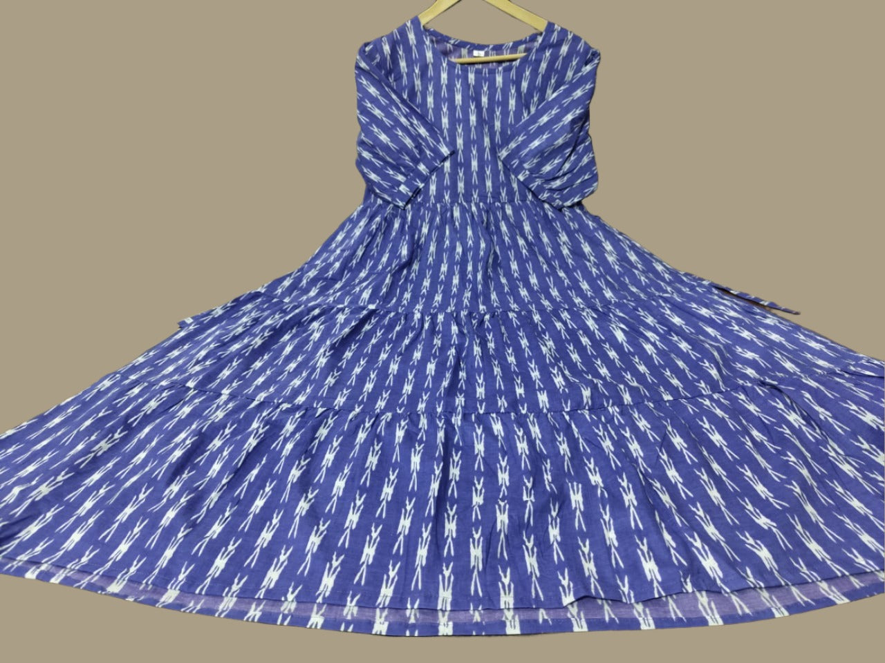 Blue Flocks Cotton Dress