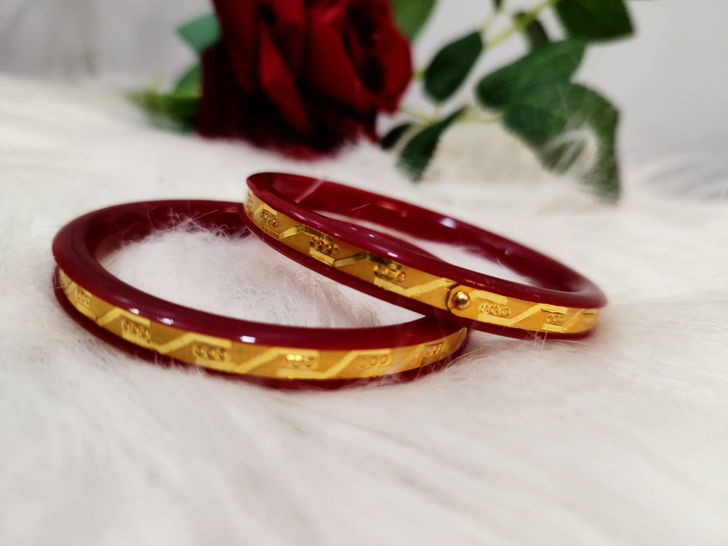 Bengali Essence - Gold Plated Pola Bandhano Pair