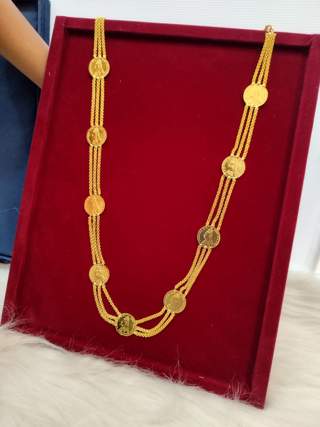 Festive Collection Gold Plated Gini Haar [ Long Chain]