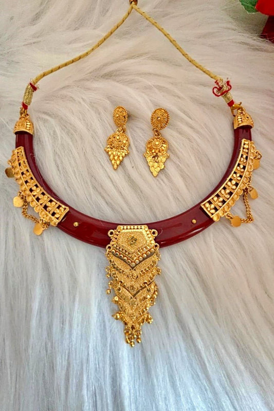 Abhusan Gold Plated Necklace Set