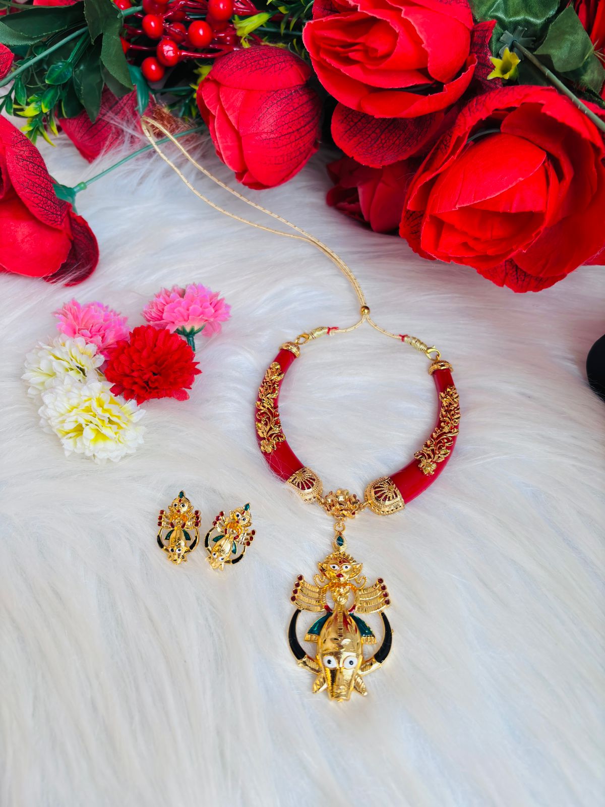 Mahishasura Mardini Necklace Set