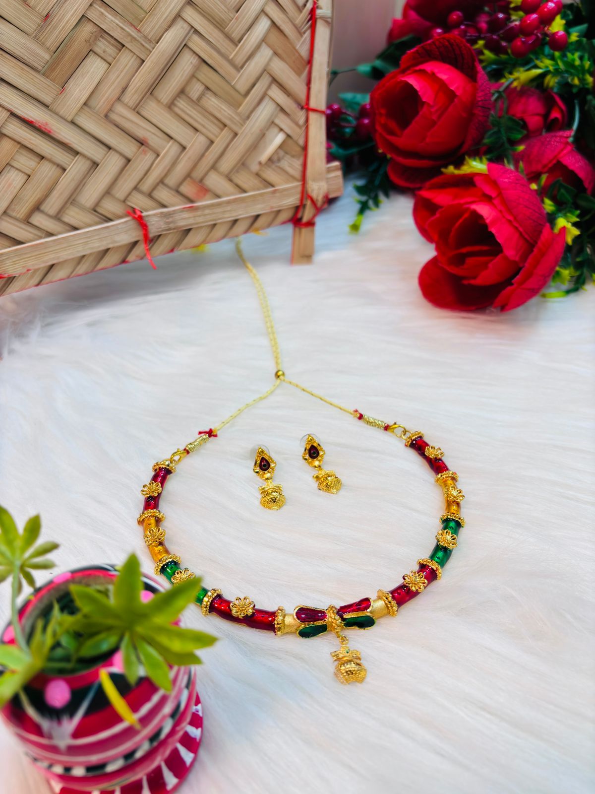 Colors Of Fashion - Gold Plated  Necklace Set