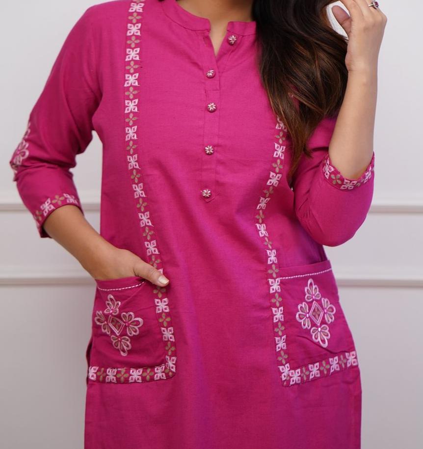 Own The Screen Cotton Kurti Set