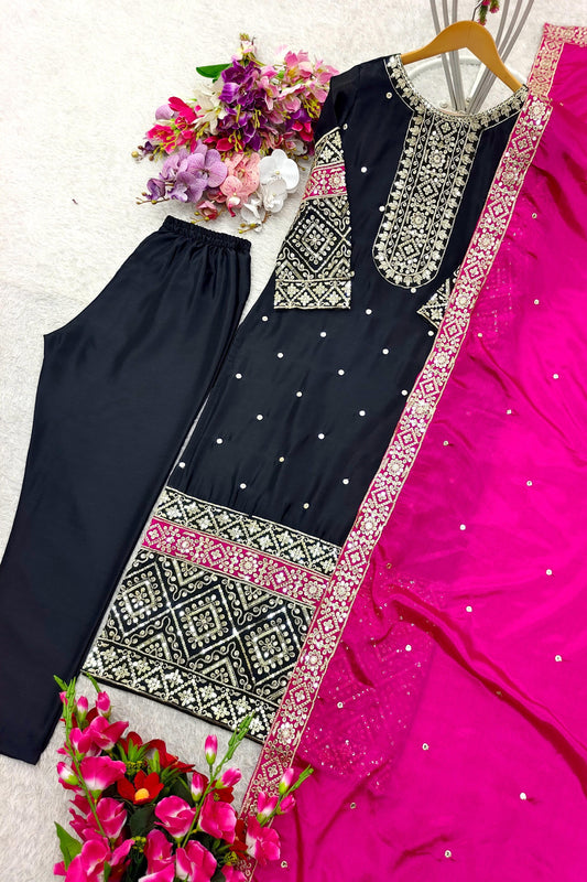 Unmatched Shines Fancy Silk Kurti Set