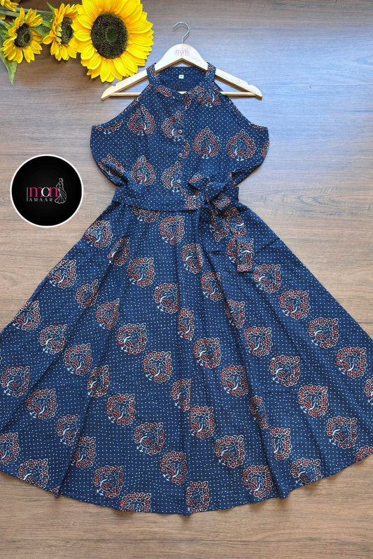 Halter Neck Sustainable Long Handloom Dress