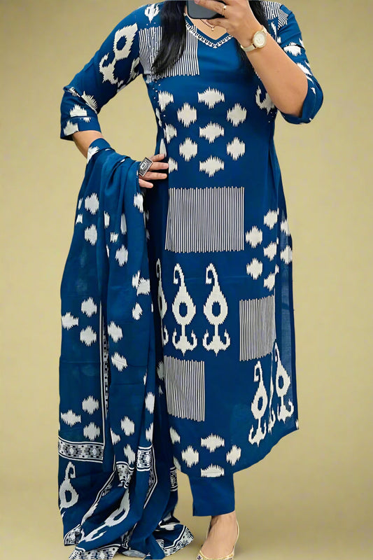 Cloudy Days Cotton kurti Set