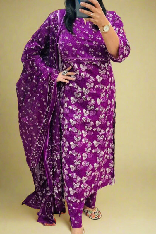 Realm Of Color Cotton Kurti Set