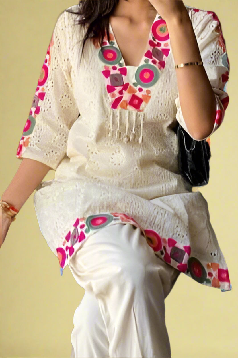Embroidery Special Cotton Coord Set [Top & Pant]