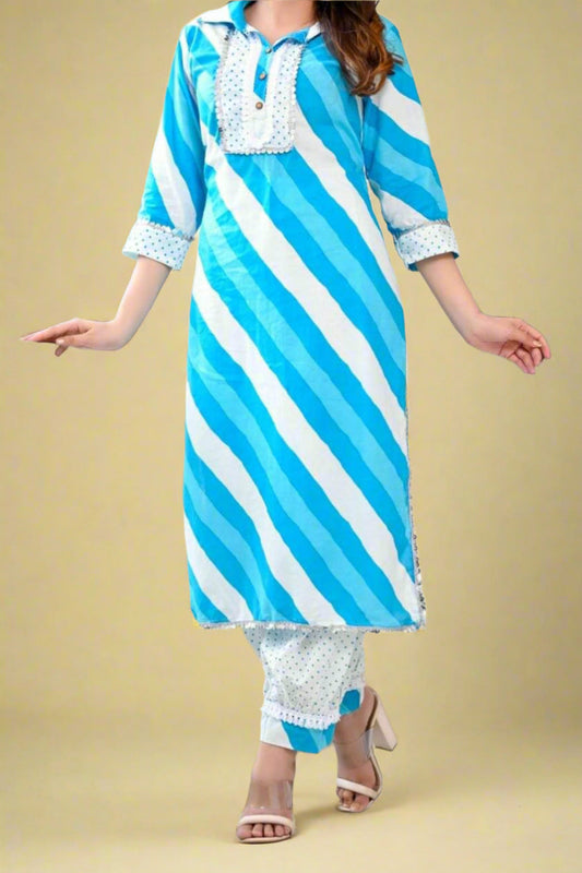Leheriya Special Cotton Kurti Set