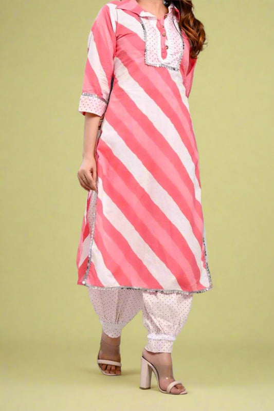 Leheriya Special Cotton Kurti Set