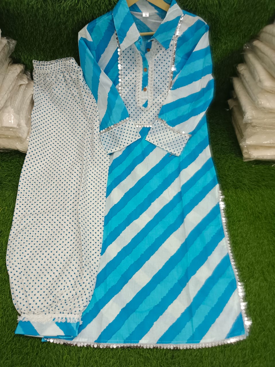 Leheriya Special Cotton Kurti Set