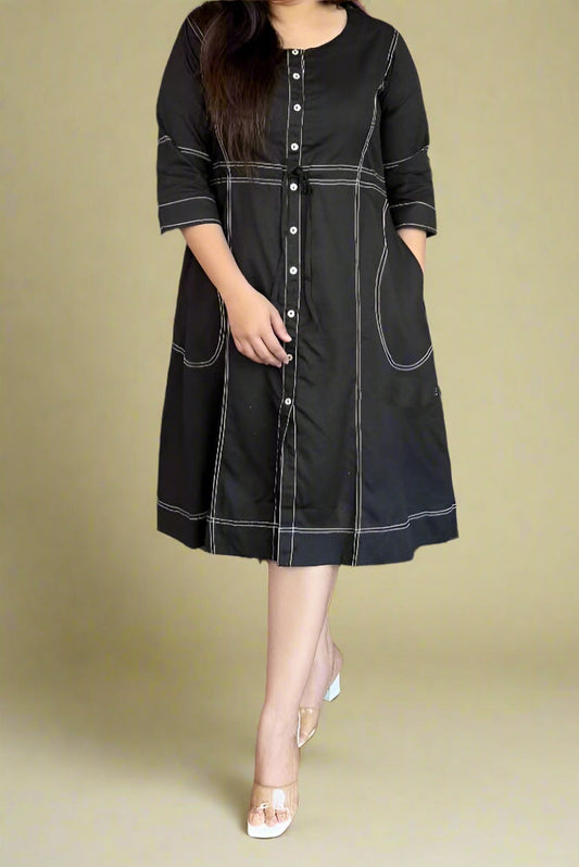 Blazing Art Blue Cotton Dress