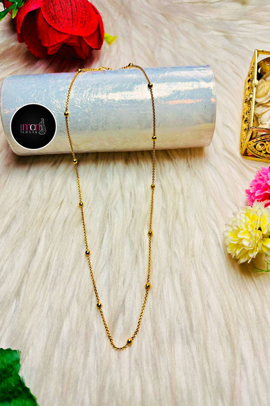 Ball Design Gold Plated Chain
