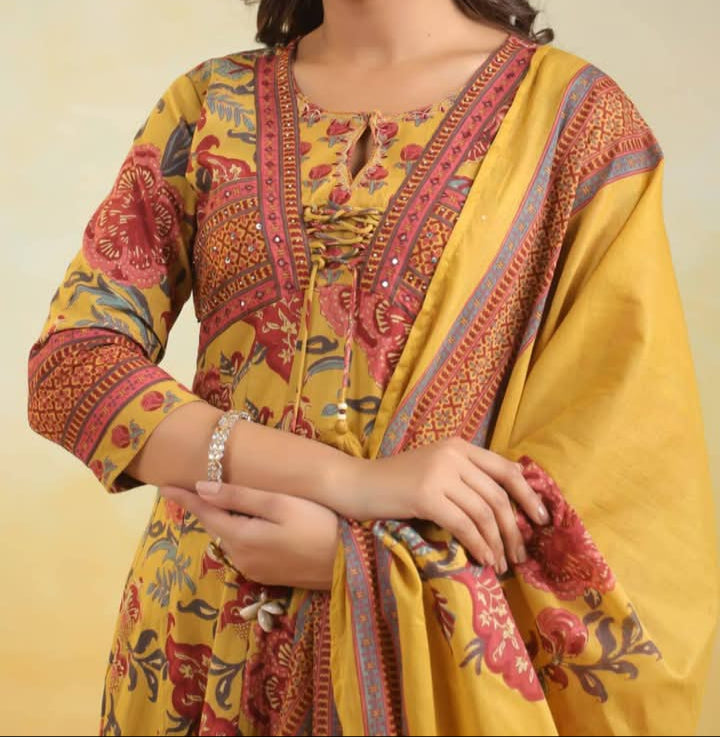 Flow Like River Cotton Kurti Set