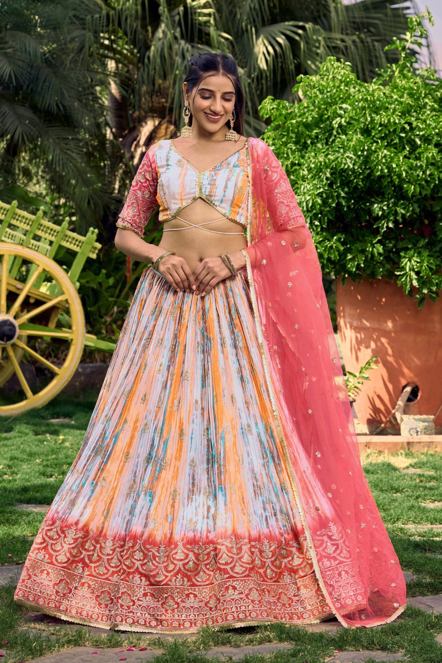 Kohinoor Kalika Chinnon Silk Lehenga