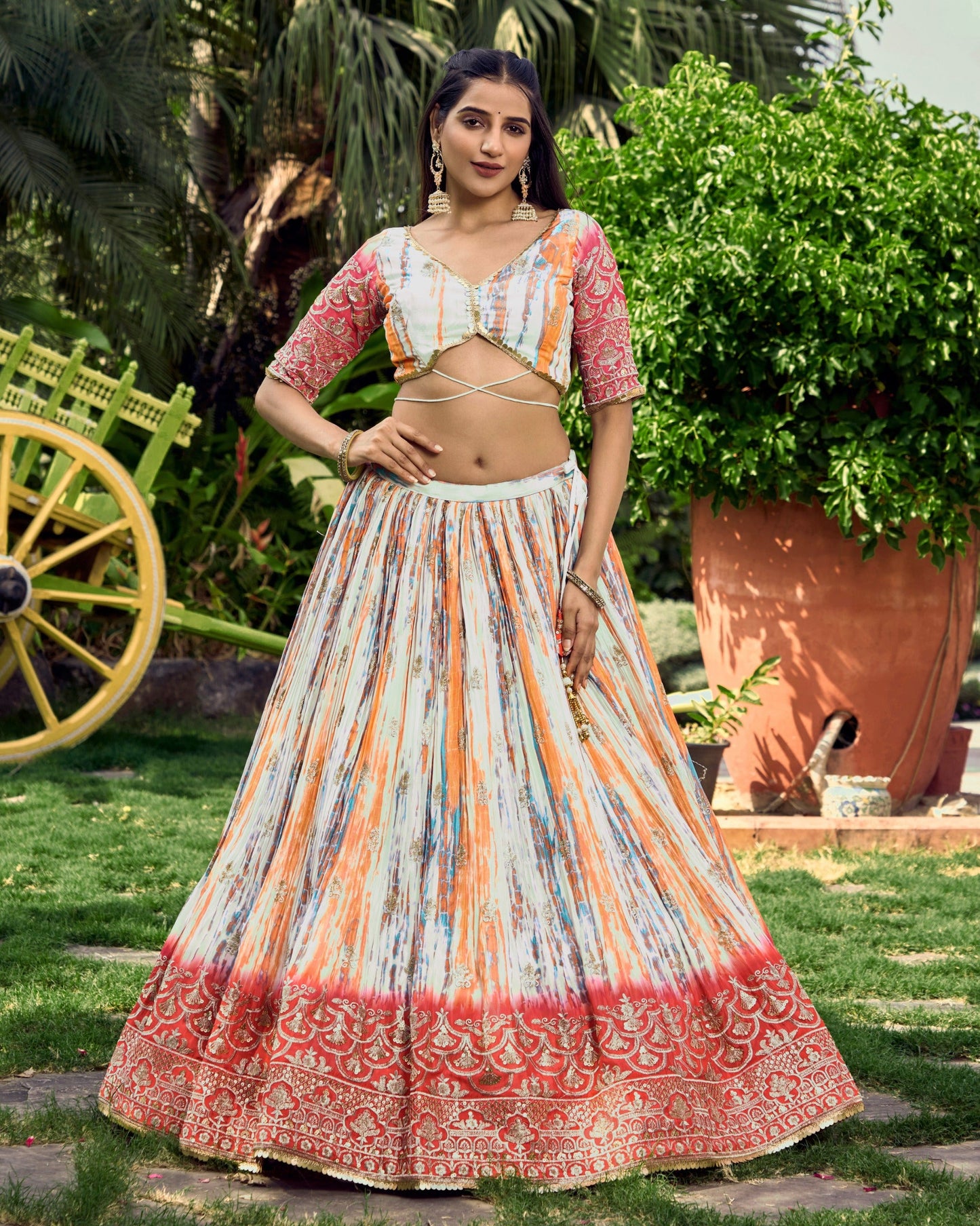 Kohinoor Kalika Chinnon Silk Lehenga