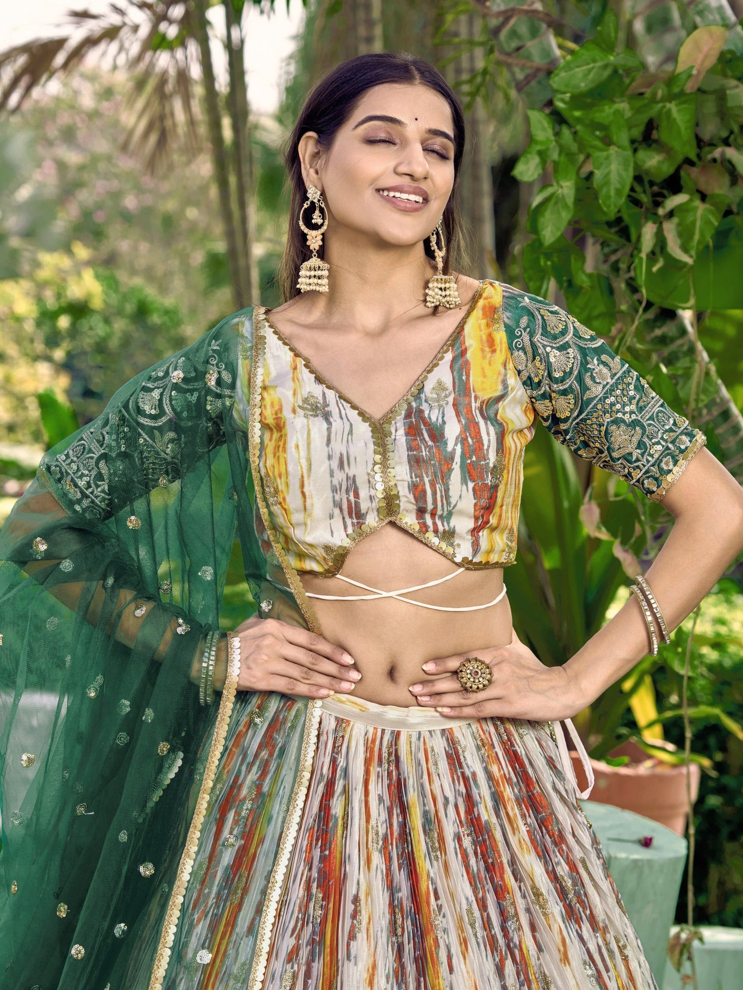 Kohinoor Kalika Chinnon Silk Lehenga