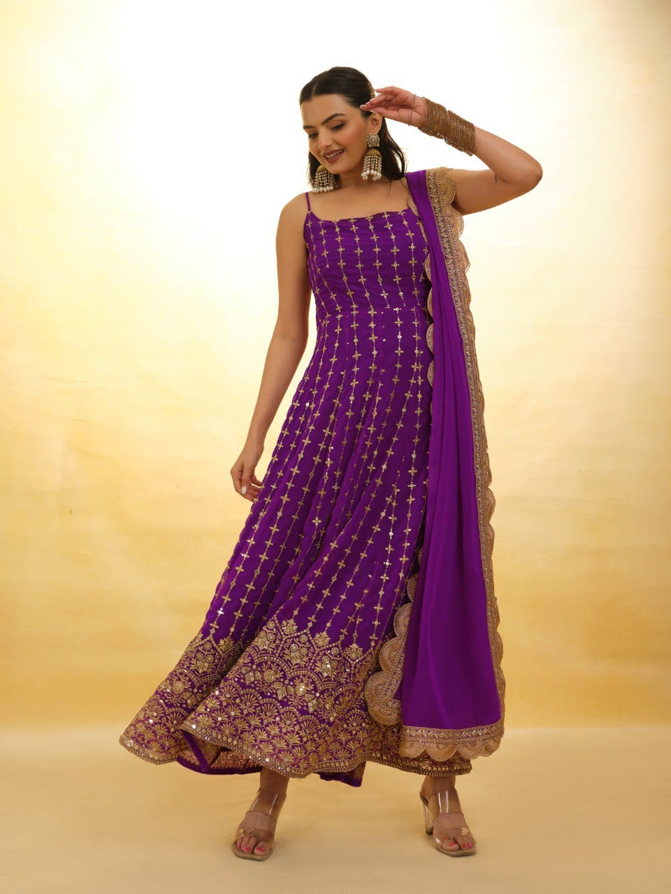Rang-e-Shahi Georgette Anarkali Set