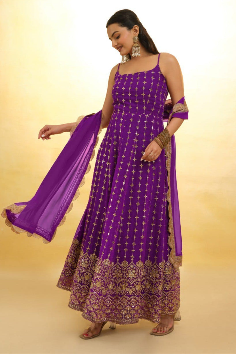 Rang-e-Shahi Georgette Anarkali Set