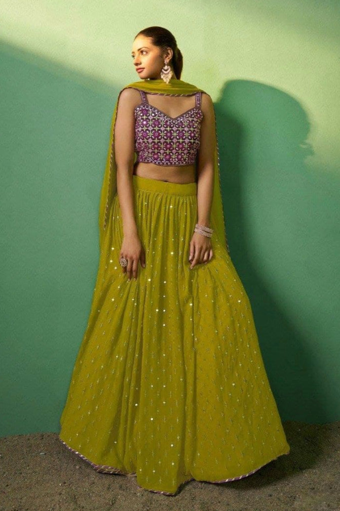 Mehendi Special Georgette Lehenga
