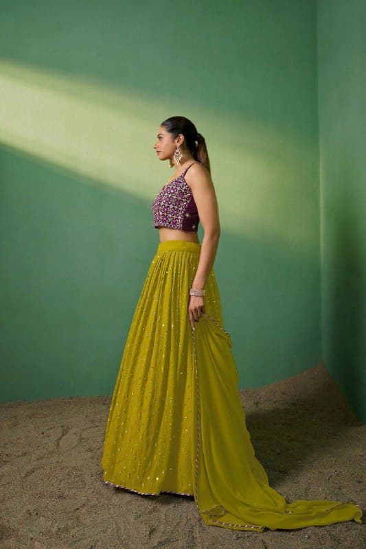 Mehendi Special Georgette Lehenga