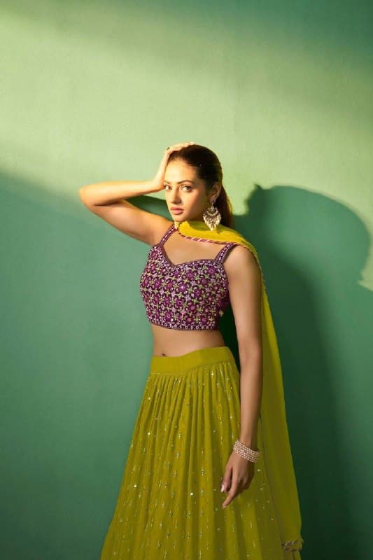 Mehendi Special Georgette Lehenga