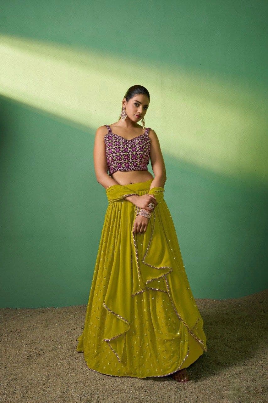 Mehendi Special Georgette Lehenga