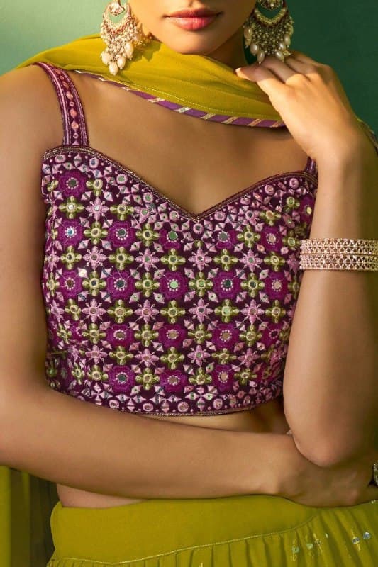 Mehendi Special Georgette Lehenga