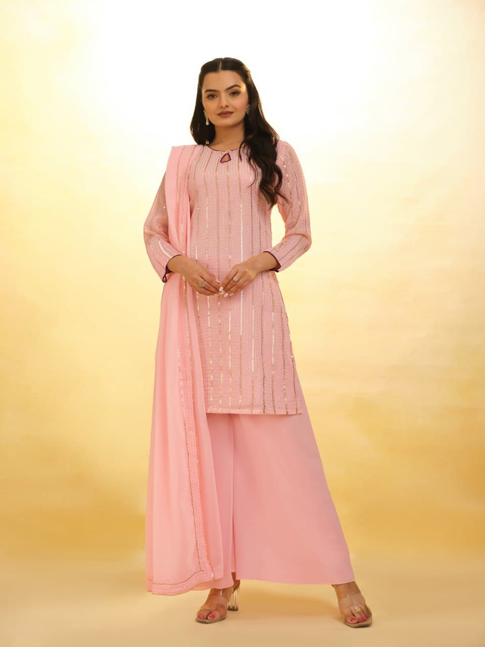 Gulaabi Andaaz Georgette Kurti Set