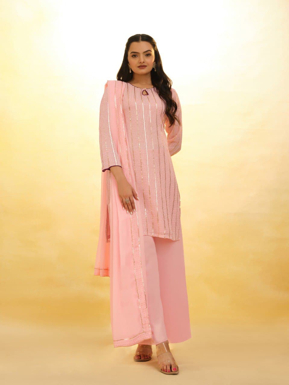 Gulaabi Andaaz Georgette Kurti Set