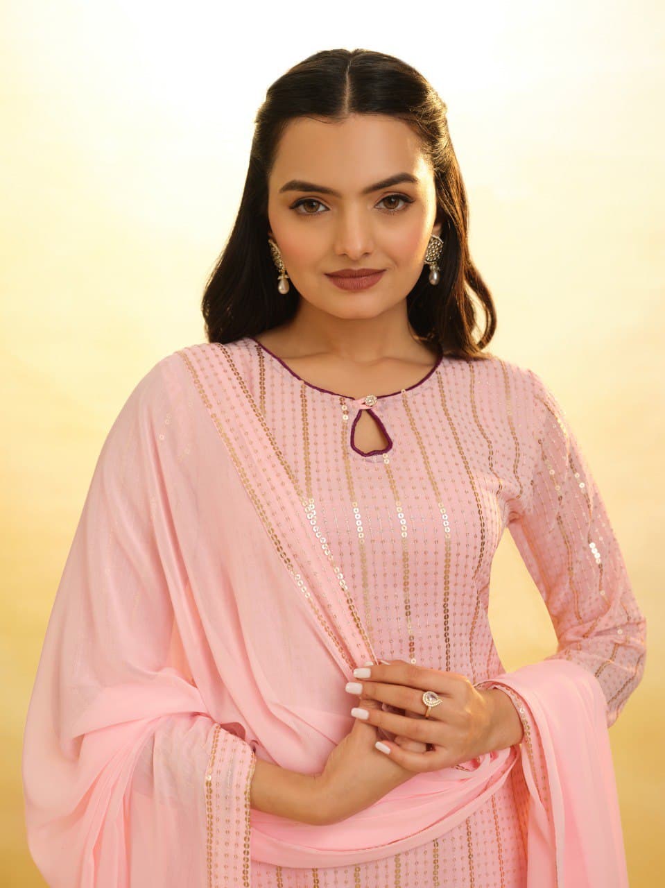 Gulaabi Andaaz Georgette Kurti Set