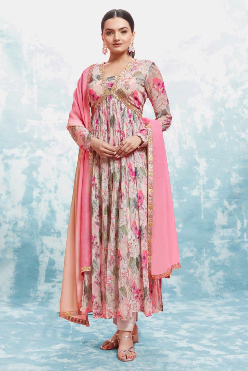 Rani Raas Georgette Anarkali Set