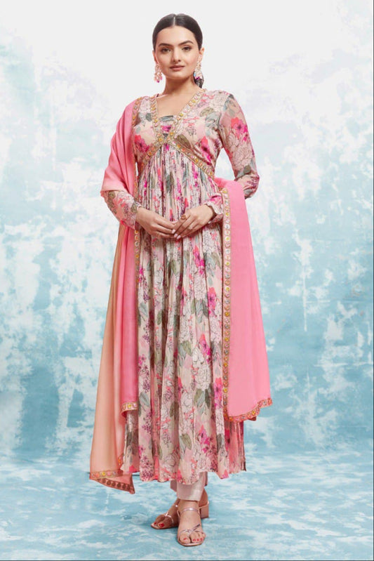 Rani Raas Georgette Anarkali Set