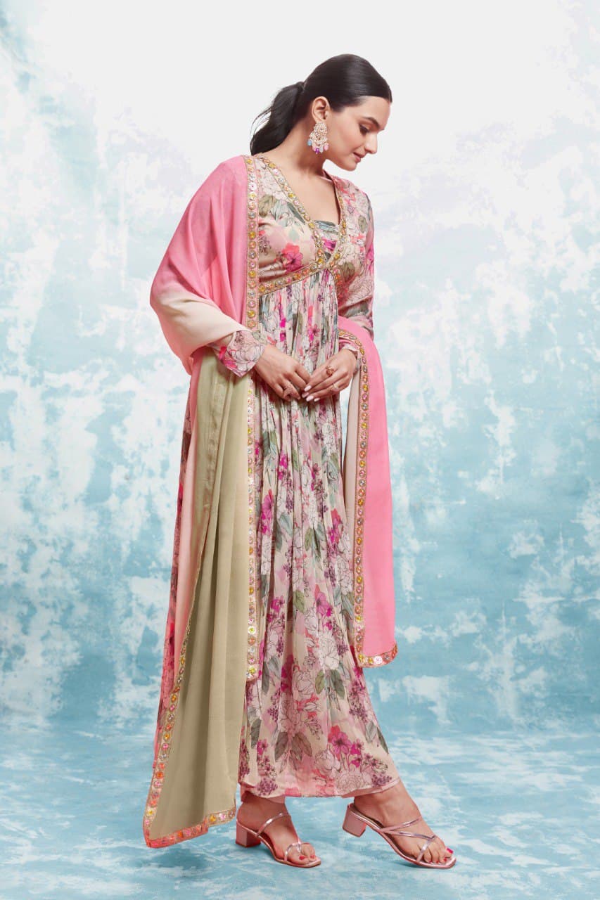 Rani Raas Georgette Anarkali Set